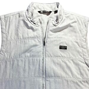 Travis Mathew Mens Puffer‎ Vest Size XL Light Gray Quilted Full Zip Golf Casual